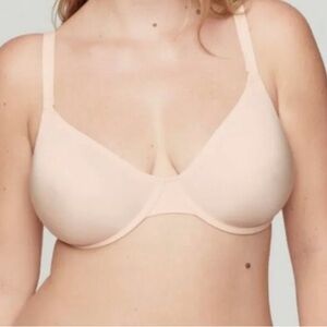 NEW! CUUP The Triangle Bra Micro in Blush Cream Beige Tan Nude Pastel Demi Shiny